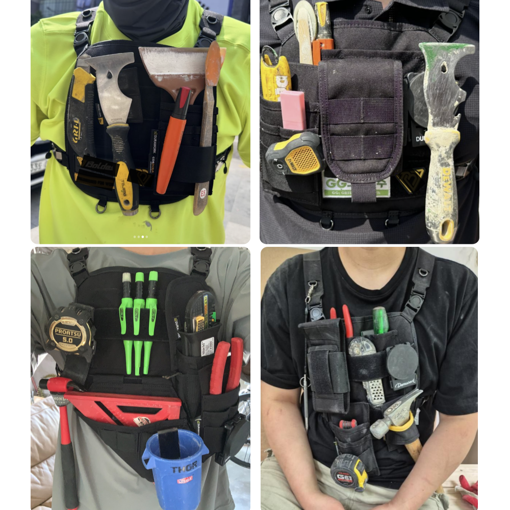 Close-up of the Fidlock magnetic buckle on the DURAWORK Chest Panel, demonstrating easy one-handed operation.