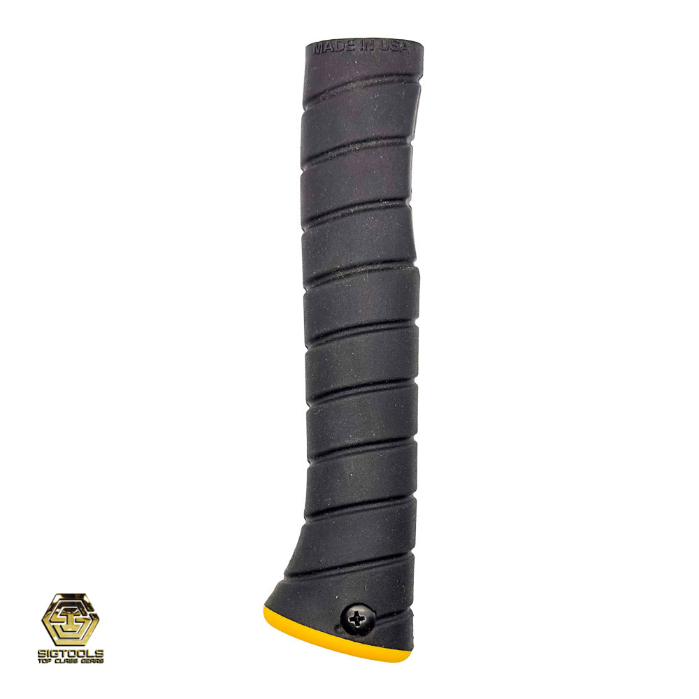 Curved Martinez M1/M4 Replacement Grip in Black Overlay / Yellow Cap color