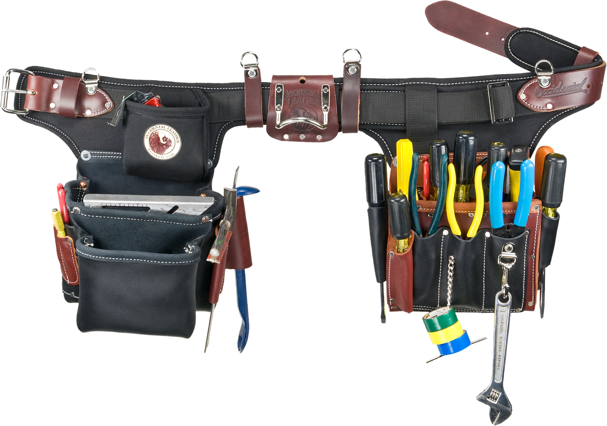Conjunto de electricista industrial ajustable de cuero Occidental
