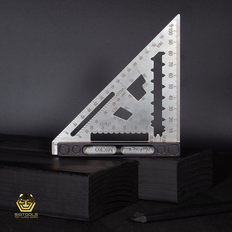 left side view of a Martinez Titanium Micro Square METRIC version on dark back ground