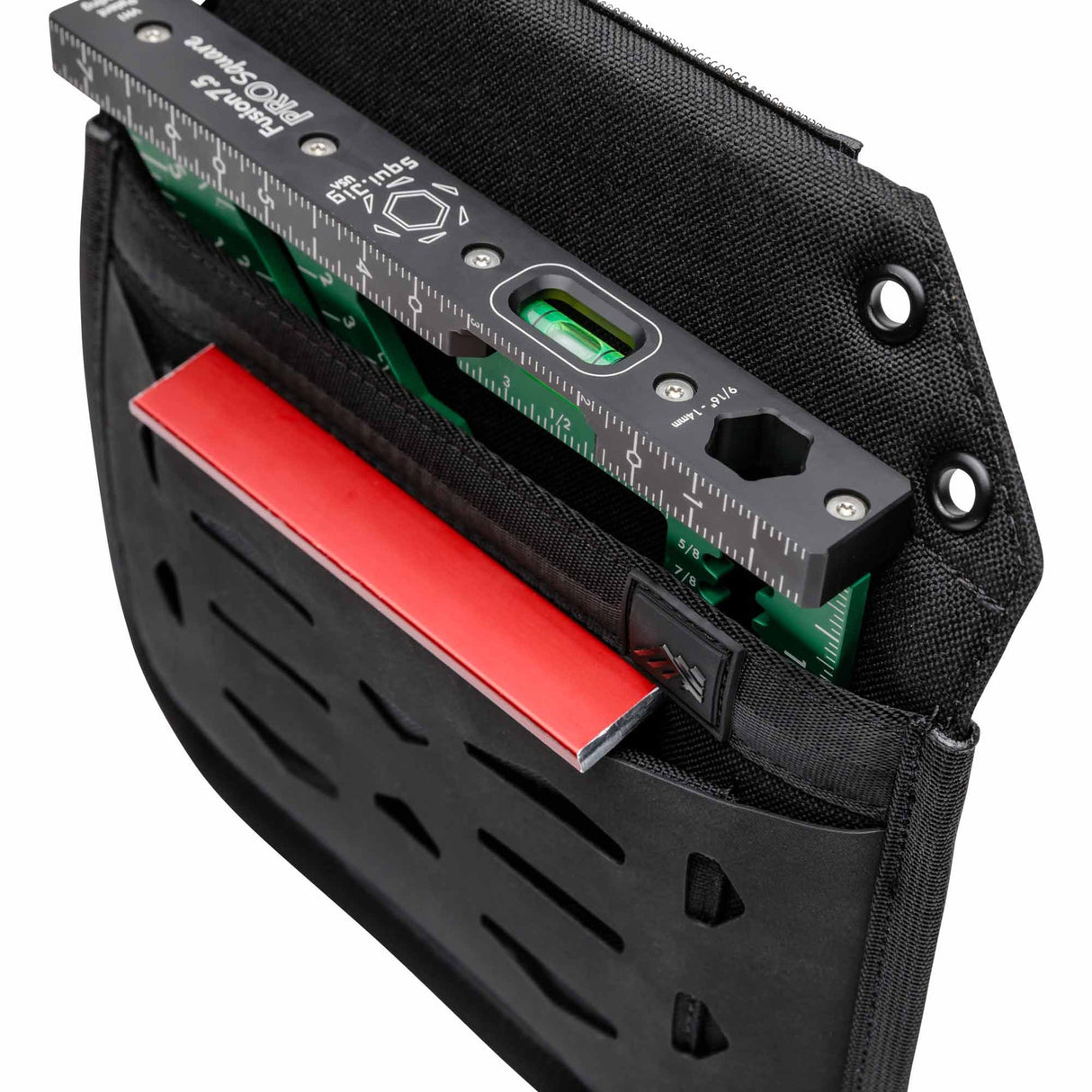 Customizable tool pouch with HypaLock system and Flat Bar Holster compatibility.