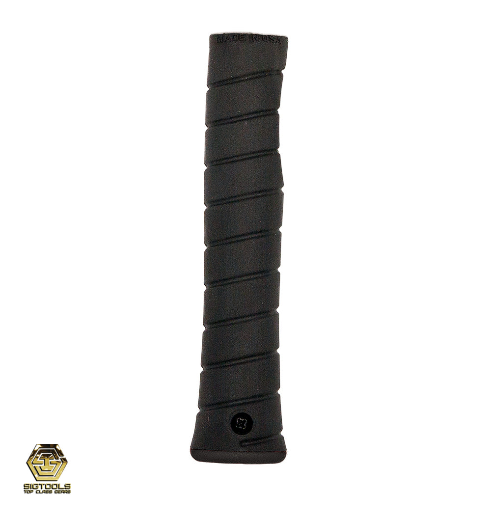 Martinez straight Replacement Grip in color Black Overlay/Black Cap