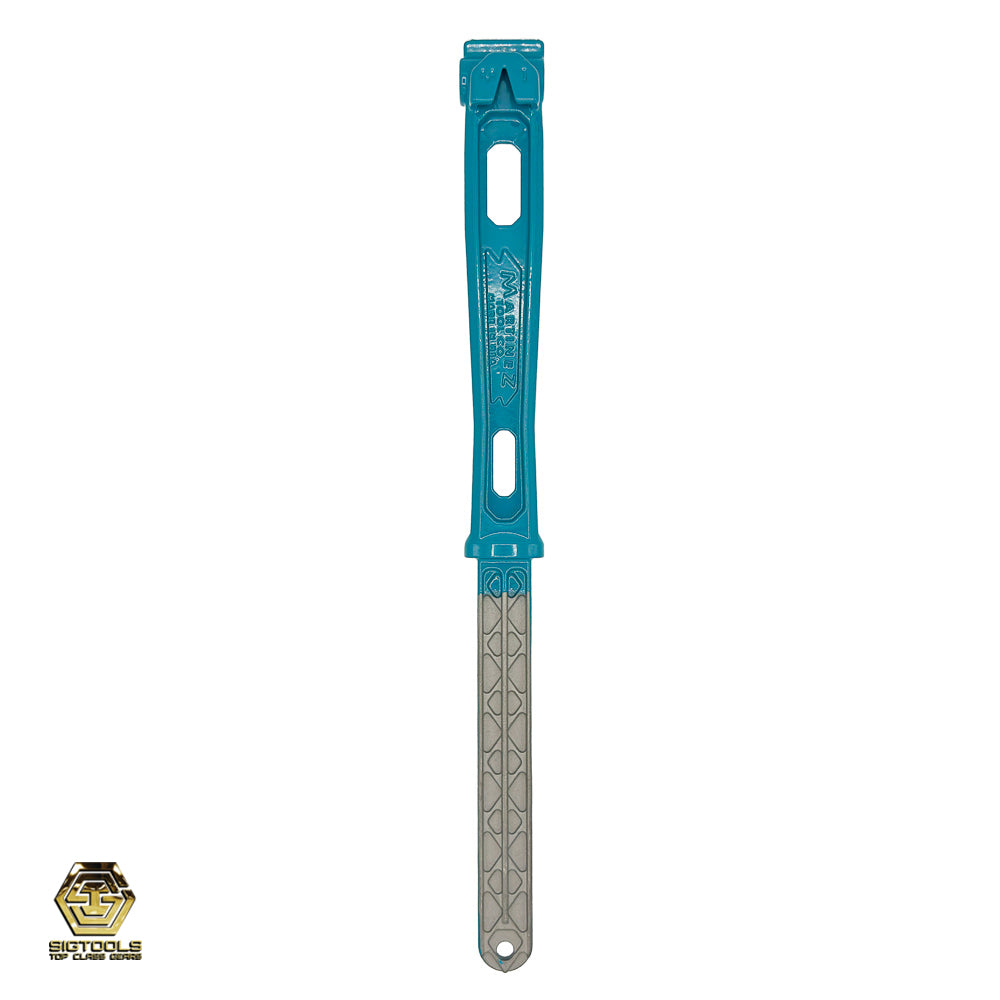 The handle of a Martinez tool, Aqua color M1 Handle, designed for optimal grip and control during use.