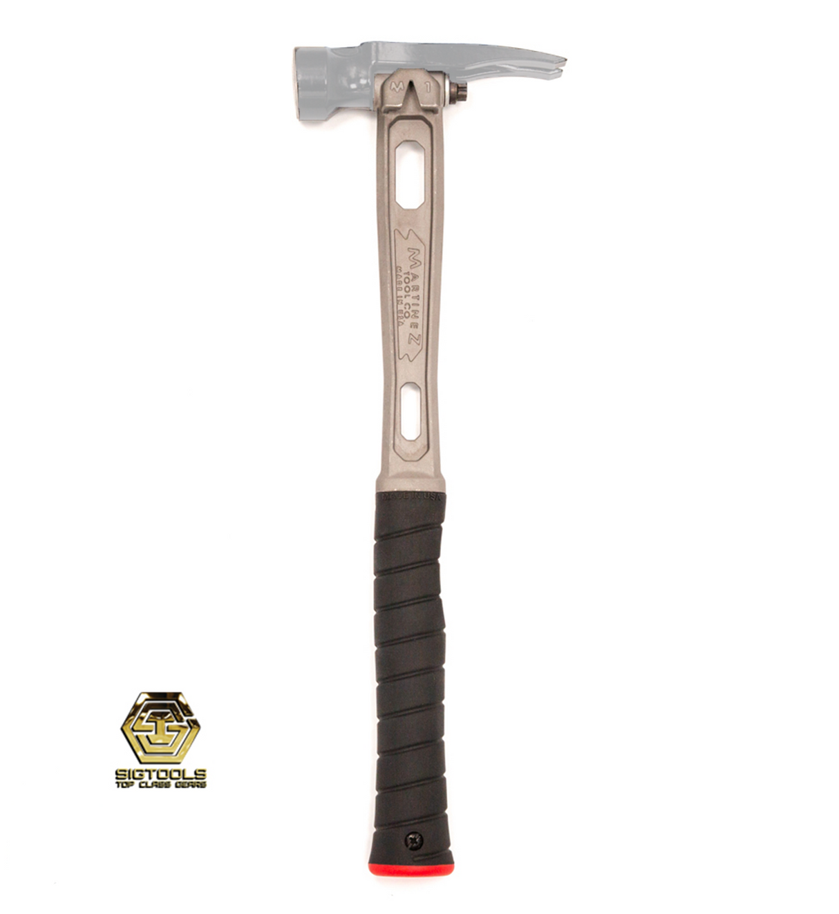 Mango estándar de titanio Martinez con revestimiento negro/empuñadura con tapa roja SIN CABEZA