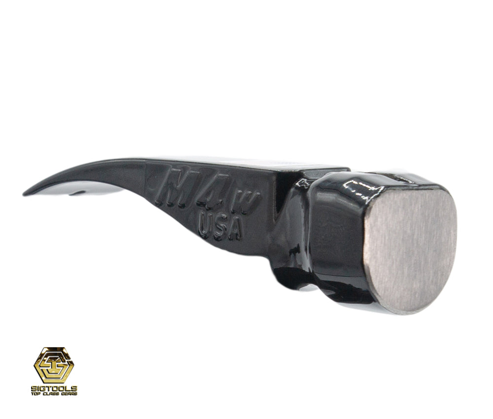 Close-up view of a Martinez M4 12oz Wide Claw Smooth Face Finish Head, showing the smooth surface design.