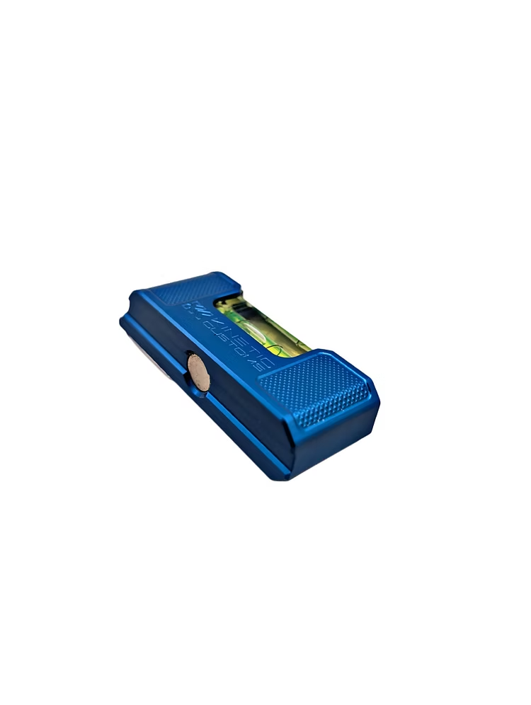 Measure scaffolding and pipe pitches hands-free with the strongly magnetic Kinetic Customs pocket level.