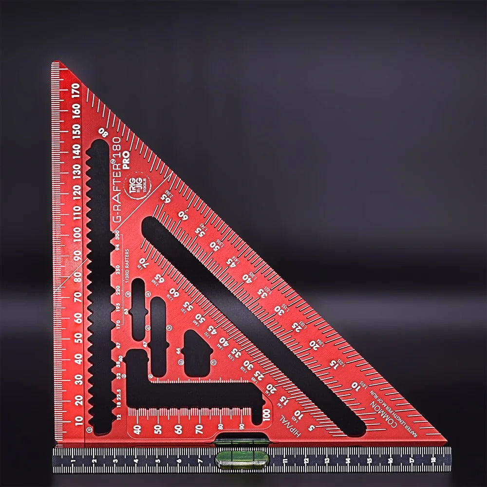TrigJig G-Rafter 180 PRO Square - Metric Speed Square with Spirit Level