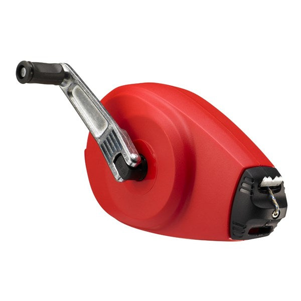 The Hultafors CLP Chalk Line, showcasing its durable ABS housing, 30m line, and 3:1 geared metal crank.