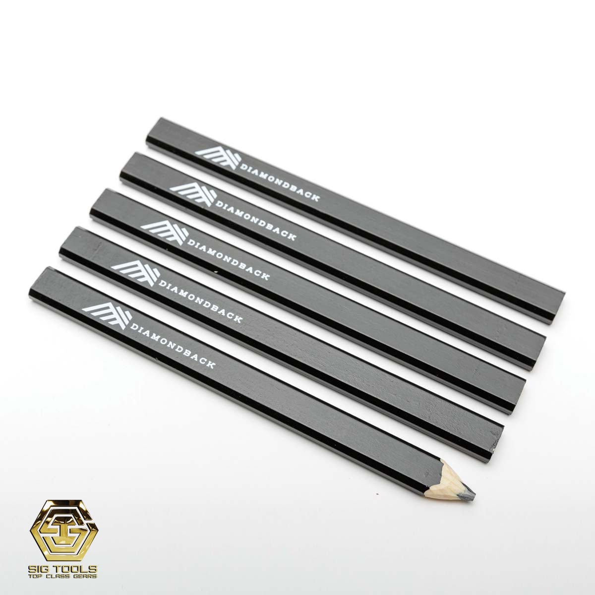 Black Carpenter Pencil Pack/ DB Carpenter Pencils Black-5 Pak /"Black Carpenter Pencils - Pack of 5 by Diamondback"