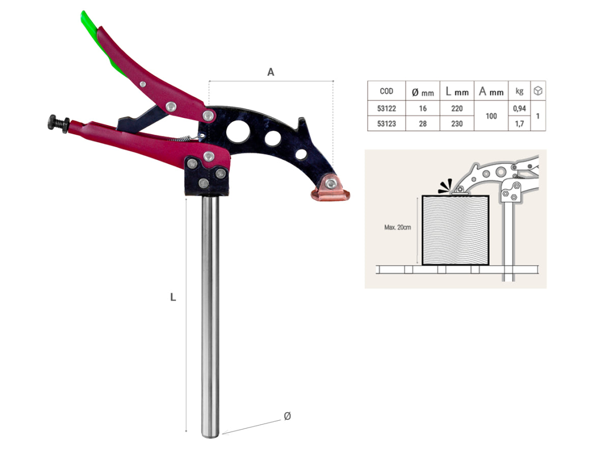 Abrazaderas de palanca autoajustables rápidas Piher TGA