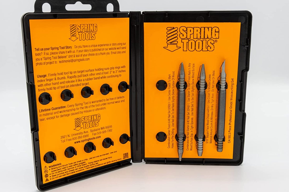 Juego de herramientas de carpintería de 3 piezas Spring Tools CA198
