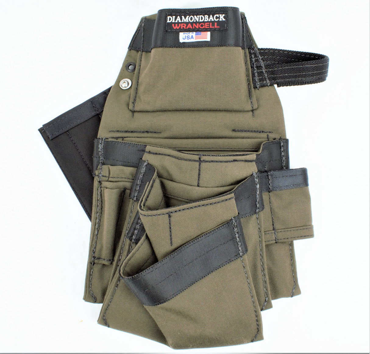 Diamondback flat bar holster mounted on pouch empty front view