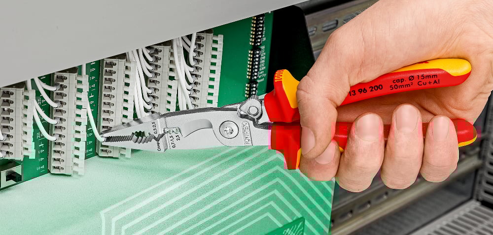Alicates de instalación eléctrica Knipex 6 en 1 de 200 mm 
