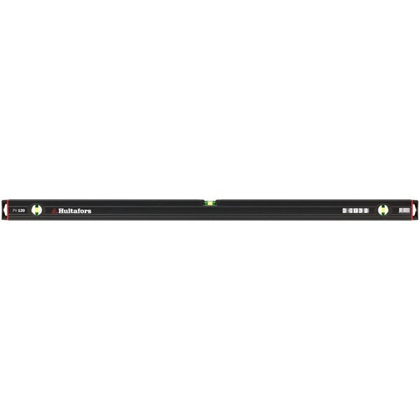 Hultafors PV Spirit Level in 120cm length, featuring a strong aluminum profile and crush-proof block vials.