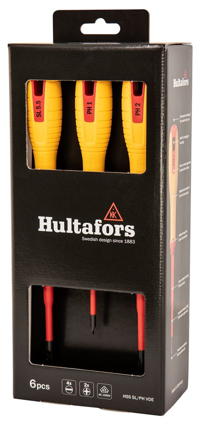 Juego de destornilladores Hultafors VDE PH y SL - 1000 V con certificación 