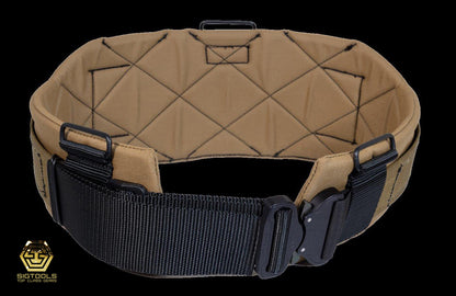 A Sawdust Sage Badger Belt, securely fastened at the back, designed for efficient organization and storage of various tools and accessories.