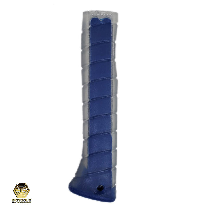 Curved Martinez Replacement Grip in Clear Overlay/Blue Insert color