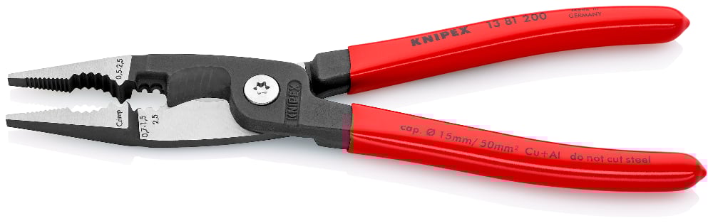 Alicates de instalación eléctrica Knipex 6 en 1 de 200 mm 