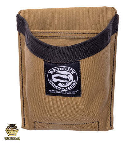 A Sawdust Sage Tool Pouch from Badger, a practical accessory designed for carrying and organizing tools.