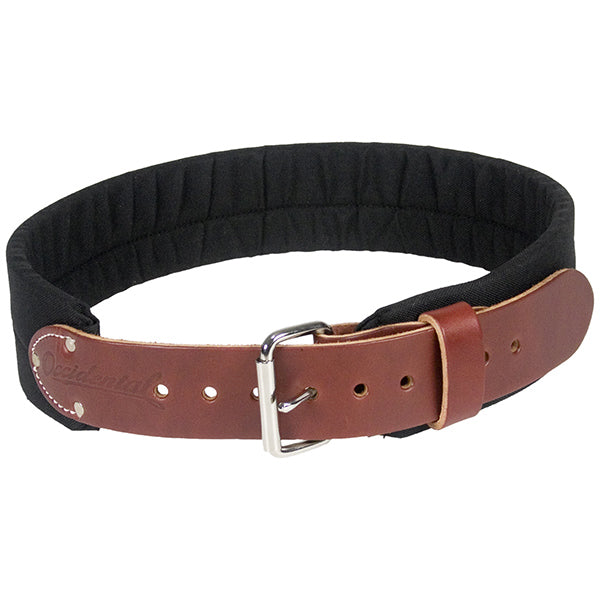 Extremely comfortable 3” wide padded Industrial nylon work belt, featuring a heavy-duty nickel-plated steel roller buckle, ideal for long work hours.