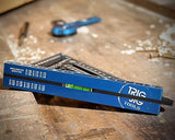 The 360-degree bubble vial on the TrigJig Grafter 180, visible from all four sides for easy levelling on a job site.