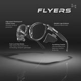 Hyspecs [NUEVO] Serie Flyers con lentes UV400 transparentes y protectores laterales
