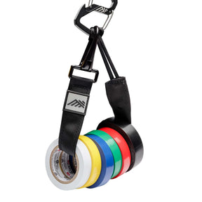 A close-up of the sturdy metal clip on the Diamondback Tape Loop, designed for quick and easy roll changes.