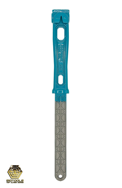 Aqua blue colour of the titanium Martinez M4 replacement handle