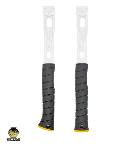 Curved and Straight Martinez M1/M4 Replacement Grips in Black Overlay / Yellow Cap color