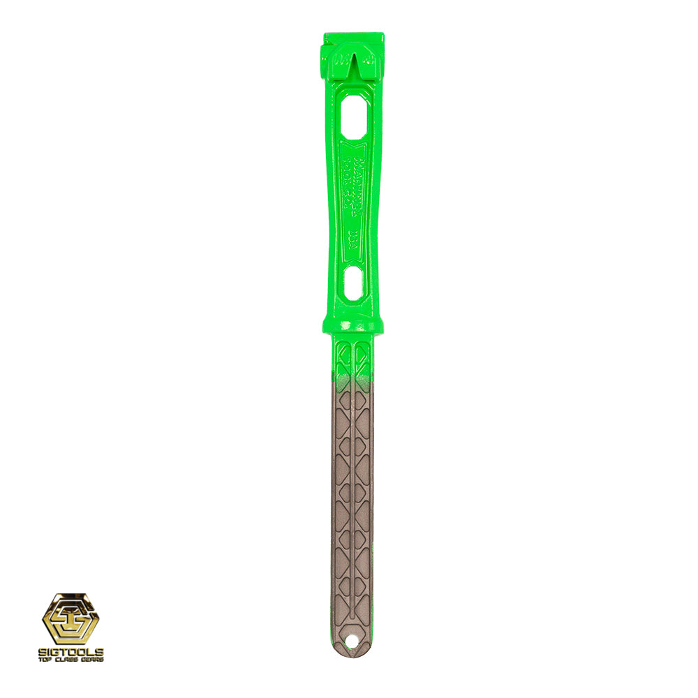 Green colour on the titanium Martinez M4 replacement handle