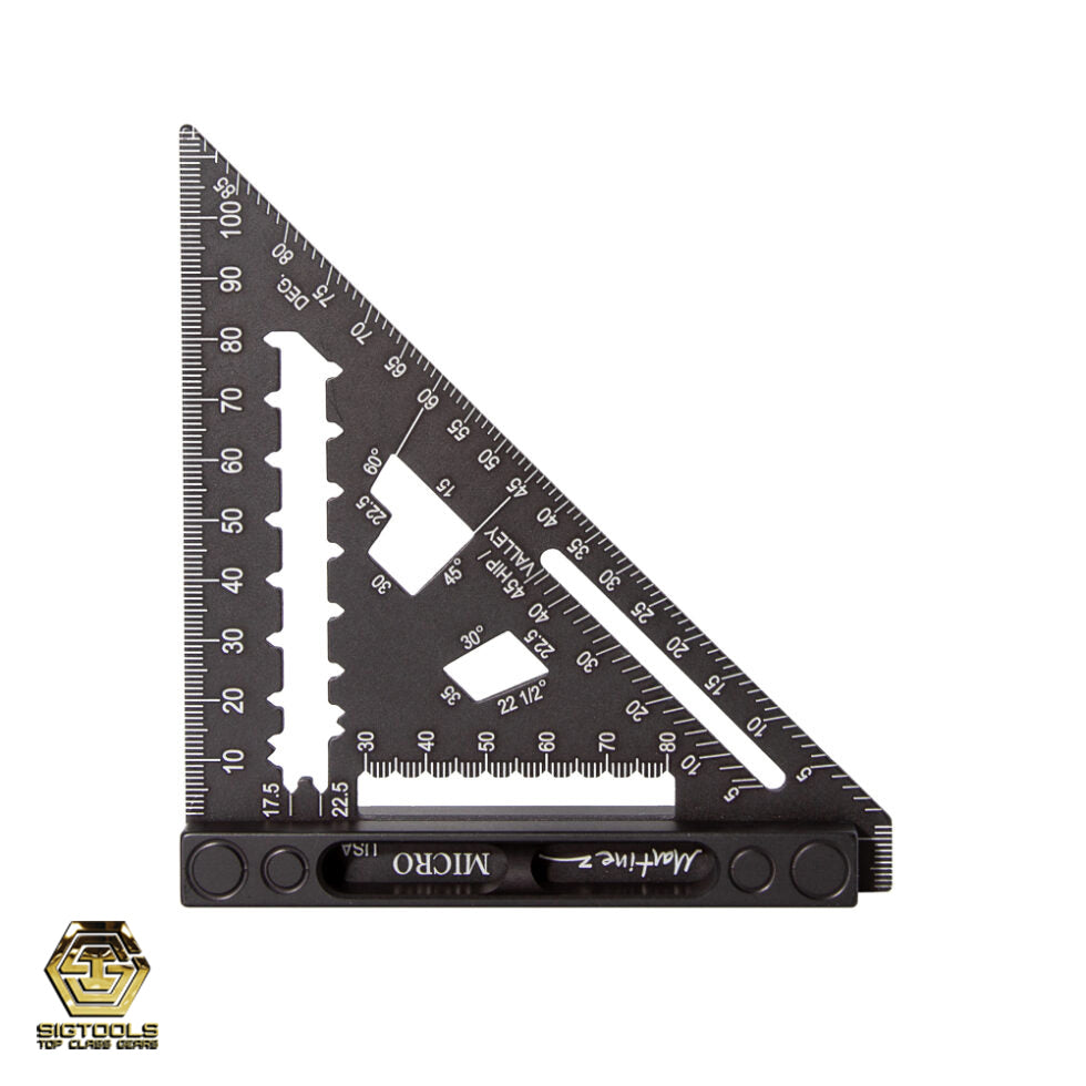Right side view of the Martinez Micro Square  on white background – Metric Version, showcasing its compact design and precision engineering for metric measurements.