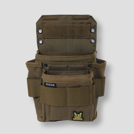 The Brown (Coyote/Sand) version of the DURAWORK Dukan Pouch, highlighting its 1000D CORDURA® fabric.