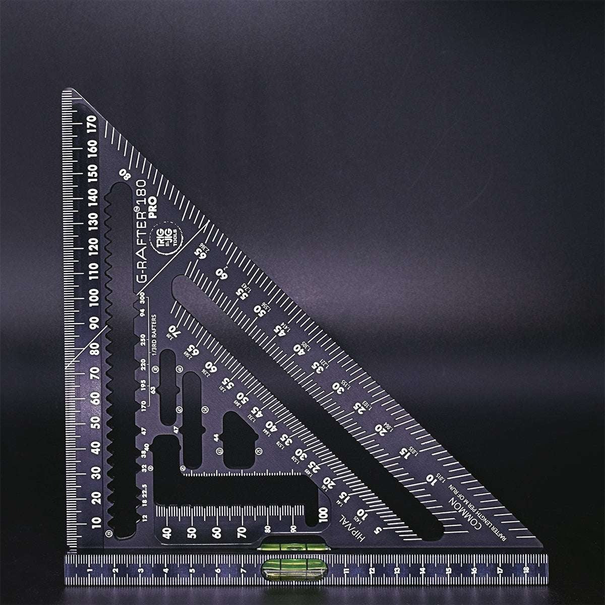 TrigJig G-Rafter 180 PRO Square - Metric Speed Square with Spirit Level