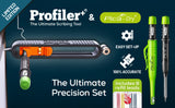 The Profiler+ & Pica-Dry Ultimate Precision Set, including the scribing tool, automatic pencil, and refill leads.