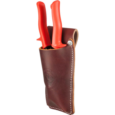 A pair of Wiss M7 offset tin snips fitting perfectly into the Occidental Leather 5527 holster.
