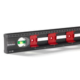 The non-slip rubber spacers and C-shaped aluminium profile of the 40cm Hultafors electrician's level.