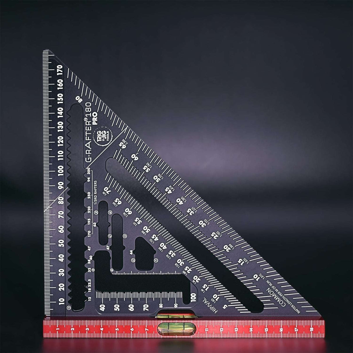 TrigJig G-Rafter 180 PRO Square - Metric Speed Square with Spirit Level