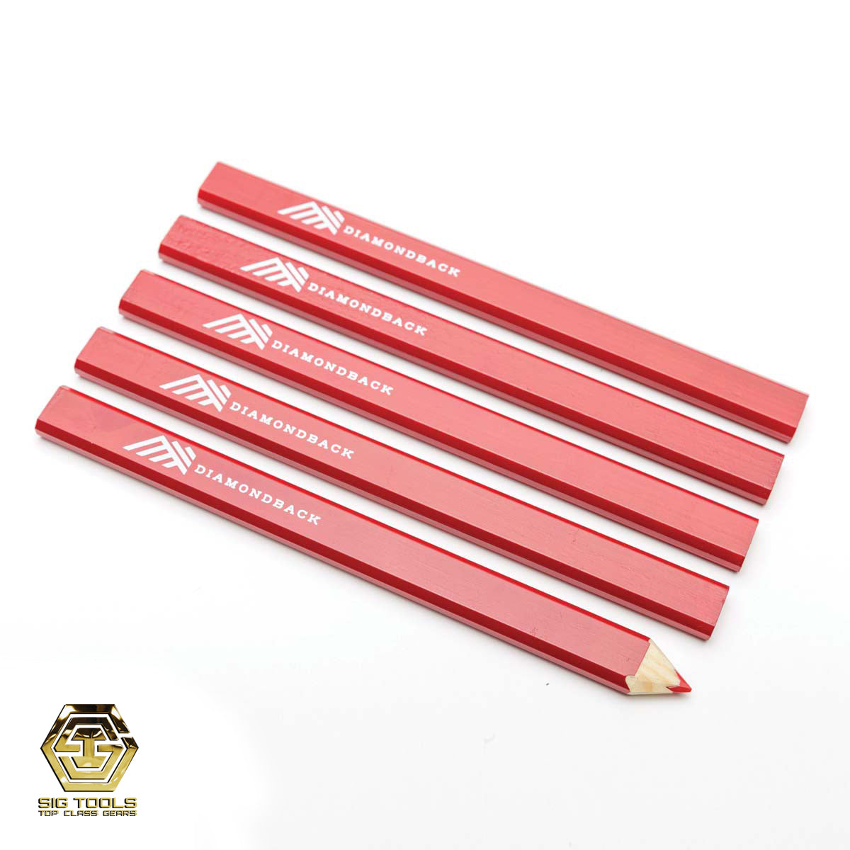Red overlay, Red Graphite Carpenter Pencil Pack/ DB Carpenter Pencils Red Graphite-5 Pak /"Red overlay,Red Graphite Carpenter Pencils - Pack of 5 by Diamondback"  