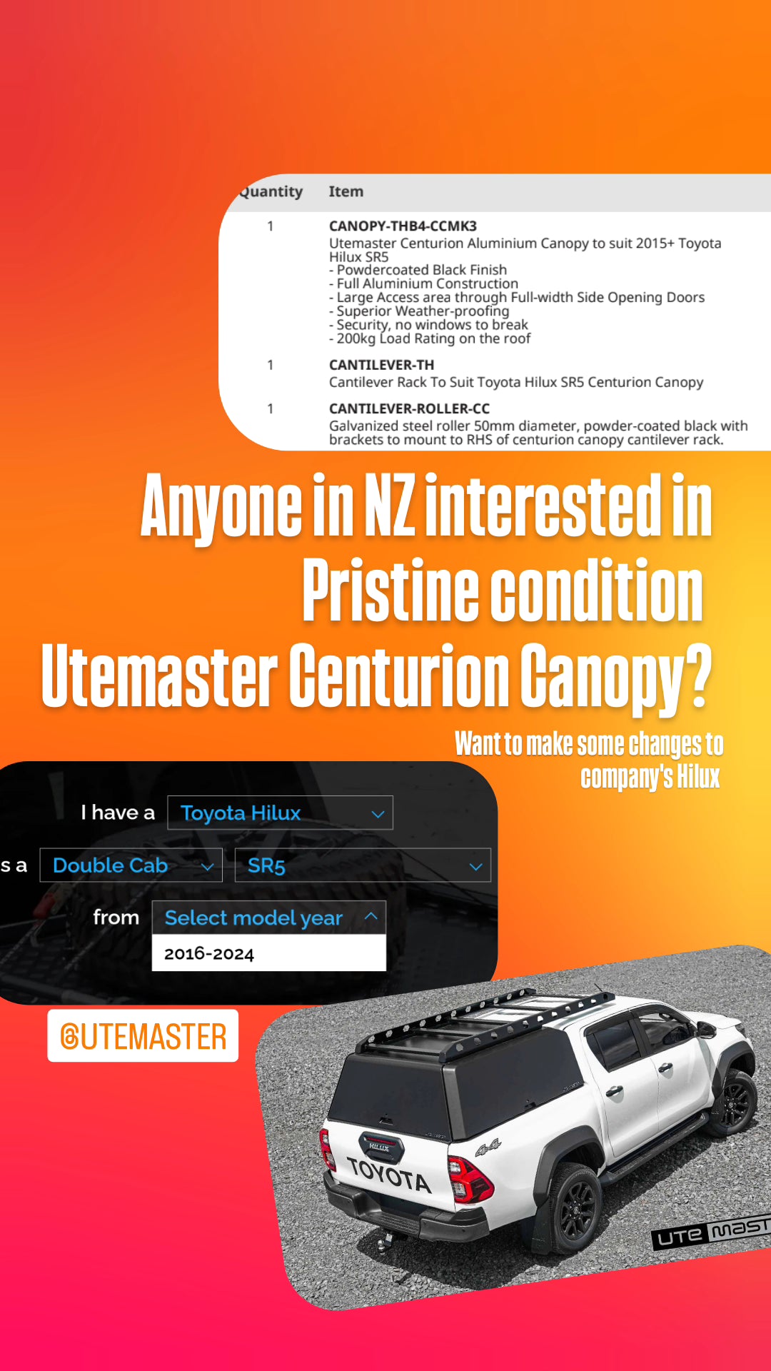 Utemaster Centurion Canopy w/ Accessories