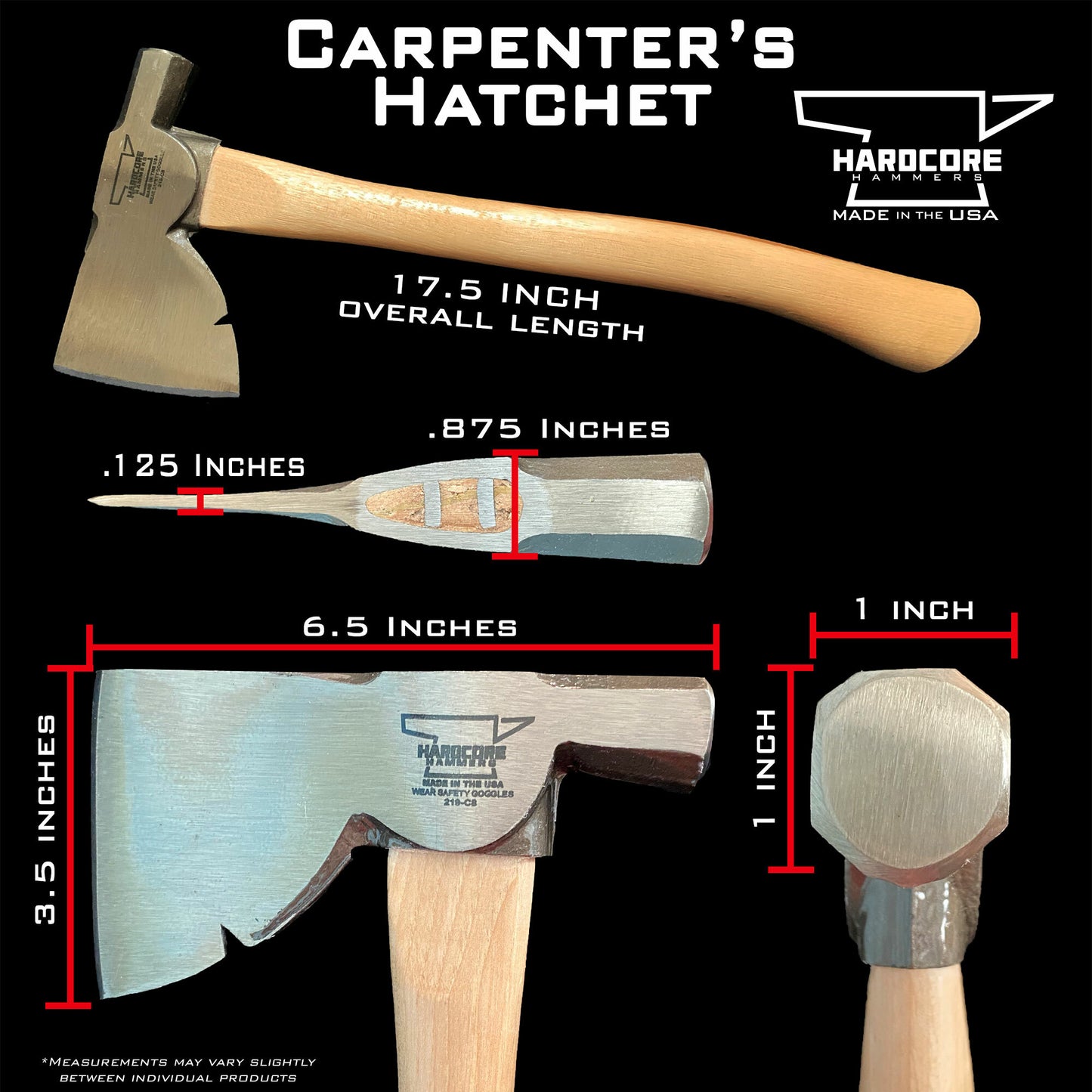 HARDCORE Carpenter’s Hatchet - Zombie Red/Black